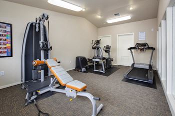 Fitness center with tanning bed